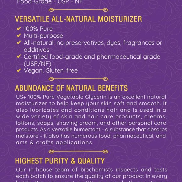 100% Pure Vegetable Glycerin - Pharmaceutical & Food Grade USP - Premium Quality - Picture 5 of 5